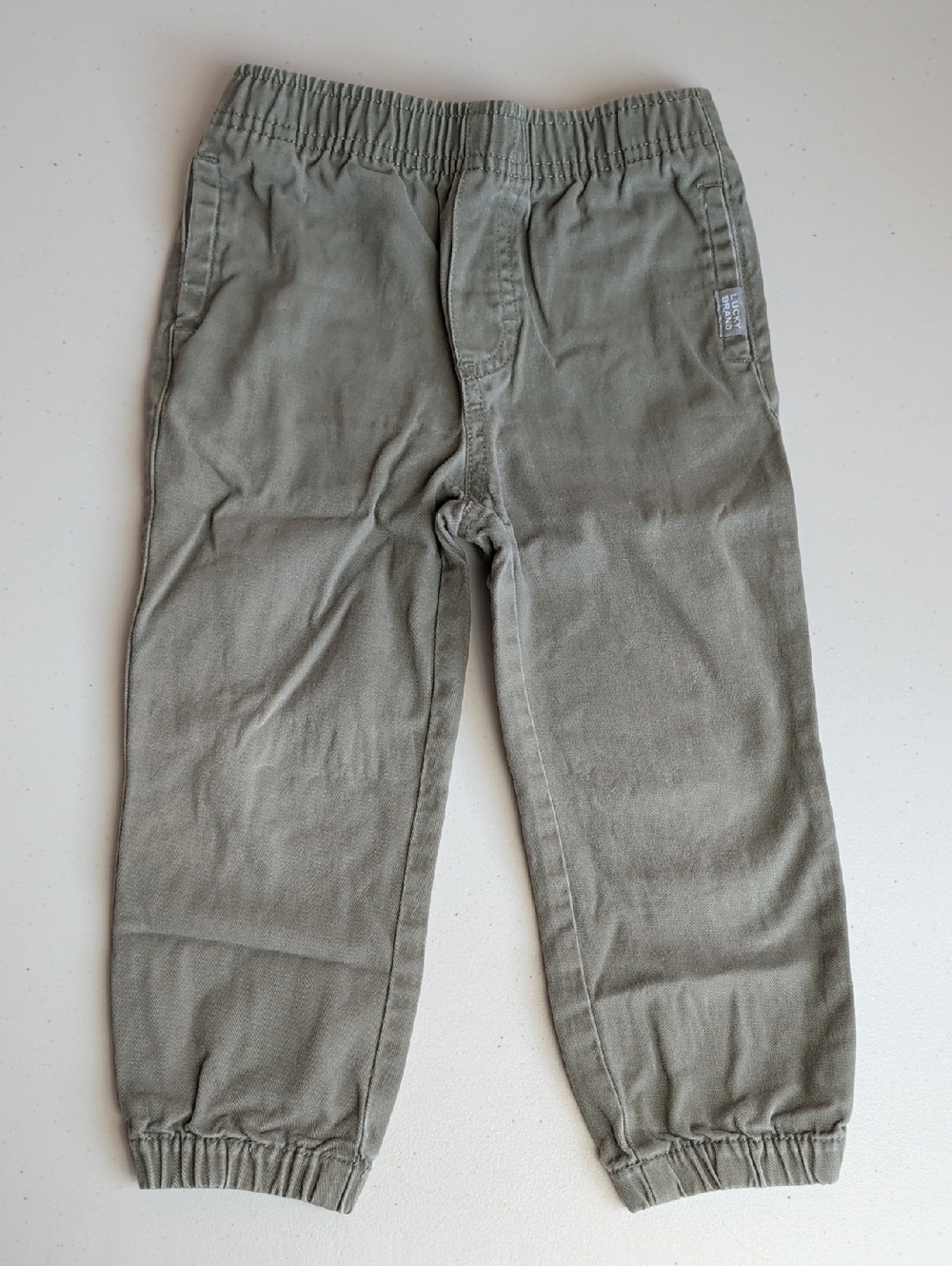 Lucky Brand Olive Green Kids Joggers with Elastic Waist